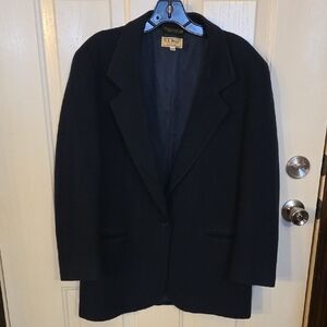 L L Bean Women's Navy  Wool Cashmere Blazer Size 12R